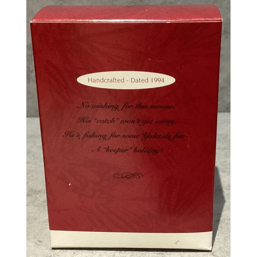Hallmark  Keepsake Ornament Handcrafted Dated 1994‎ Merry Fishmas Mouse